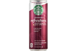 Starbucks Refreshers Sparkling Green Coffee Energy Drink Raspberry Pomegranate