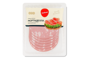 Колбаса нарезка вареная Мортаделла Глобино в/с лоток 105г