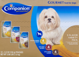 Companion Gourmet Food For Dogs Variety Pack - 12 CT