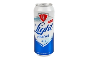 Пиво 0.5л 4.3% світле пастеризоване Light Чернігівське з/б