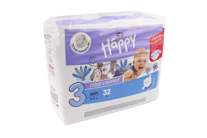 ПОДГУЗНИКИ БЕЛЛА BABY HAPPY MIDI 32ШТ 5-9КГ