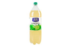 Напій безалкогольний сильногазований соковмісний з цукром та підсолоджувачами Лайм-м'ята Бон Буассон п/пл 2л