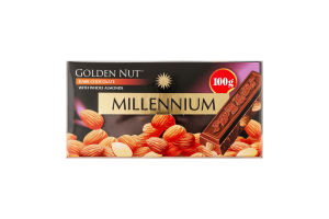 Шоколад черный с целым миндалем Golden Nut Millennium к/у 100г