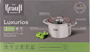 Кастрюля зі скляною кришкою 2.7л d18см №26-238-039 Luxurios Krauff 1шт