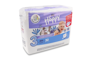 ПОДГУЗНИКИ БЕЛЛА BABY HAPPY MIDI 32ШТ 5-9КГ