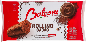Рулет бисквитный с какао-начинкой и какао-глазурью Rollino al cacao Balconi м/у 6х37г