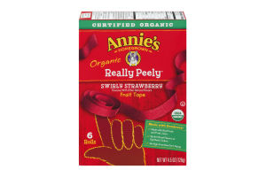Annie's Homegrown Organic Really Peely Fruit Tape Swirly Strawberry - 6 CT