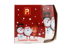 Свічка ароматична Кросно Сніговики скло 130г Пако ІФ
