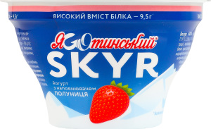 Йогурт 1.8% высокое содержание белка с фруктовым наполнителем Клубника Skyr Яготинский ст 140г