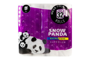 Бумага туалетная 4-х слойная Superior Extra Care Snow Panda 32шт