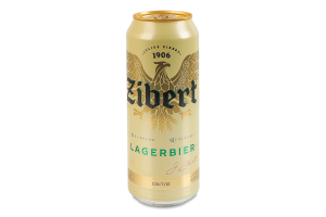 Пиво 0.5л 4.4% светлое пастеризованное Lagerbier Zibert ж/б