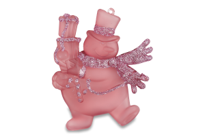 Підвіска новорічна Сніговик темна пудра 10*9см КМ