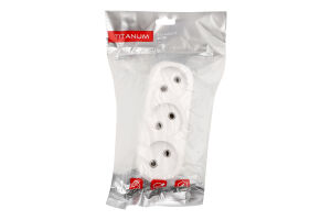 Розгалужувач мережевий Standard білий 3гнізда без заземлення Titanum