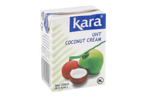 Вершки 24-26% кокосові ультрапастеризовані Kara т/п 200мл