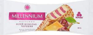 Морозиво вершкове ескімо Білий шоколад-черешня Millenium Рудь м/у 80г
