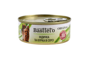 Корм д/собак Індичка та курка в соусі 85г ж/б Басттет"о