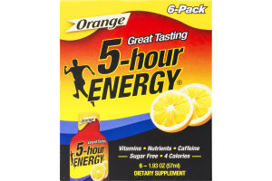 5-Hour Energy Dietary Supplement Orange - 6 CT