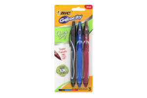 BiC Gel-ocity Quick Dry Gel Pens Assorted Ink Medium Point - 3 CT