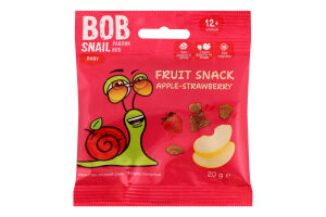 Снек фруктово-ягідний для дітей від 12міс Яблуко-полуниця Baby Bob Snail м/у 20г