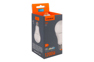 Лампа світлодіодна 12W 1200lm E27 4100К A60е Videx 1шт