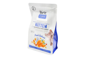 Корм д/кошенят Kitten Gentle Digestion Strong Immunity з лососем сухий 400г Brit Care