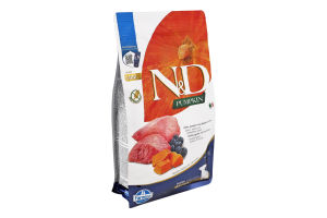 Корм сухой для щенков и беременных сук или кормящих сук с ягненком, тыквой и черникой Mini N&D Farmina м/у 800г
