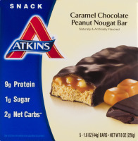 Atkins Caramel Chocolate Peanut Nougat Bar - 5 CT