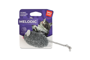 Игрушка для котов со звуковым чипом 130мм №7511 Мышка Melodic Fun WauCat 1шт