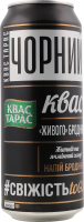 Напиток брожения пастеризованный газированный Черный Квас Тарас ж/б 500мл