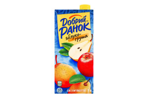 Сок с мякотью стерилизованный Яблоко-груша Добрий Ранок т/п 1л