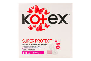 Прокладки ежедневные Super Deo Kotex 52шт