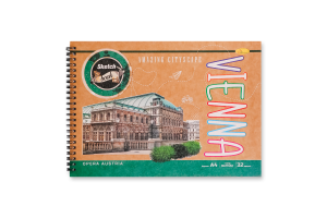 Скетчбук Крафт А4 білий ватман на пружині 32аркуші Апельсин