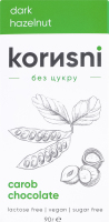 Шоколад черный из кероба без сахара Dark hazelnut Korиsni к/у 90г