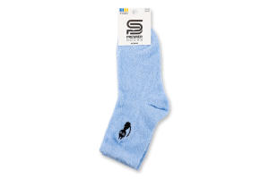Шкарпетки жіночі з пухнастої пряжі з вишивкою класичні р.23-25 Premier Socks