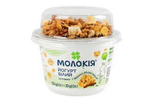 Йогурт 2.5% Белый 150г + гранола Яблоко-корица 20г Молокія ст 170г
