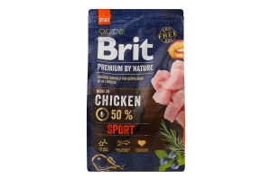 Корм д/дорослих собак з високими витратами енергії Спорт з куркою 3кг сухий Бріт Преміум