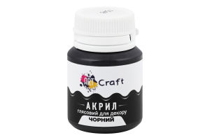 Фарба акрилова д/декору чорна глянсова 20мл АртКрафт