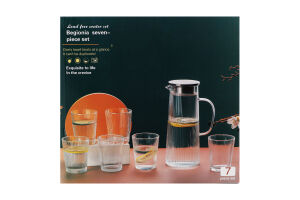 Набір Глечик 1,3л+стакан скло 6шт