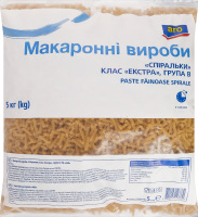 Изделия макаронные класс Экстра группа B Спиральки Aro м/у 5кг