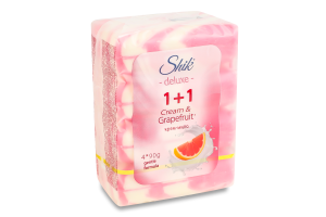 Крем-мыло туалетное Крем&Грейпфрут 1+1 Deluxe Shik 4х90г