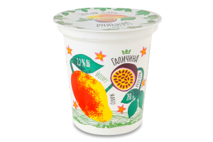 Йогурт 2.2% десертный с наполнителем Манго-маракуйя Галичина ст 260г