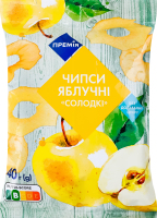 Чіпси яблучні солодкі 40г ТМ «Премія»