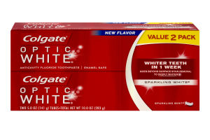 Colgate Anticavity Fluoride Toothpaste Optic White Sparkling White - 2 PK