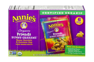 Annie's Homegrown Organic Friends Bunny Grahams Honey, Chocolate & Chocolate Chip Baked Graham Snacks - 6 CT