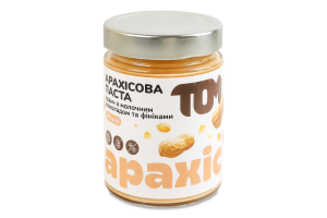 Паста арахісова Кранч з молочним шоколадом та фініками Том с/б 300г