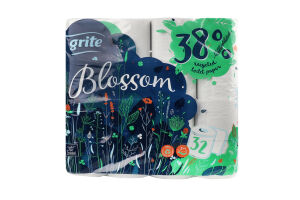 Папір туалетний Блосом 3шари 135відривів 32шт Гріт      