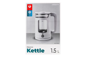 Електрочайник 1,5л білий скло/пластик 1350Вт Ardesto