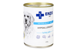 Корм д/собак Паштет з індичкою гіпоалергенний 400г ж/б Ензо Вет