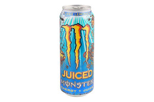 Напій енергетичний безалкогольний сильногазований з цукром Aussie lemonade style Juiced Monster Energy з/б 500мл