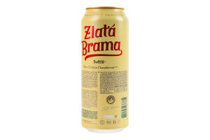 Пиво 0.5л 5% світле пастеризоване Zlata Brama з/б